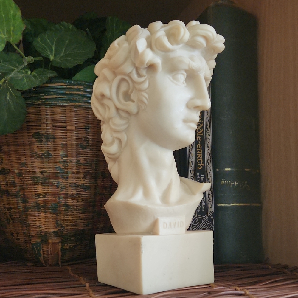 A. Giannetti Cream David Bust Sculpture
